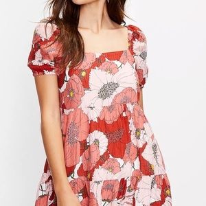 Loft Poppy Square Neck Puff Sleeve Dress